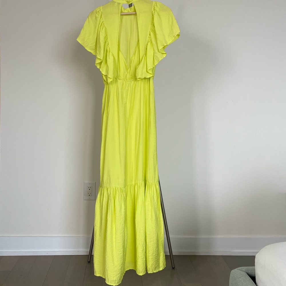Neon Ruffle Back Cut-Out Maxi Dress - Picture 4 of 9